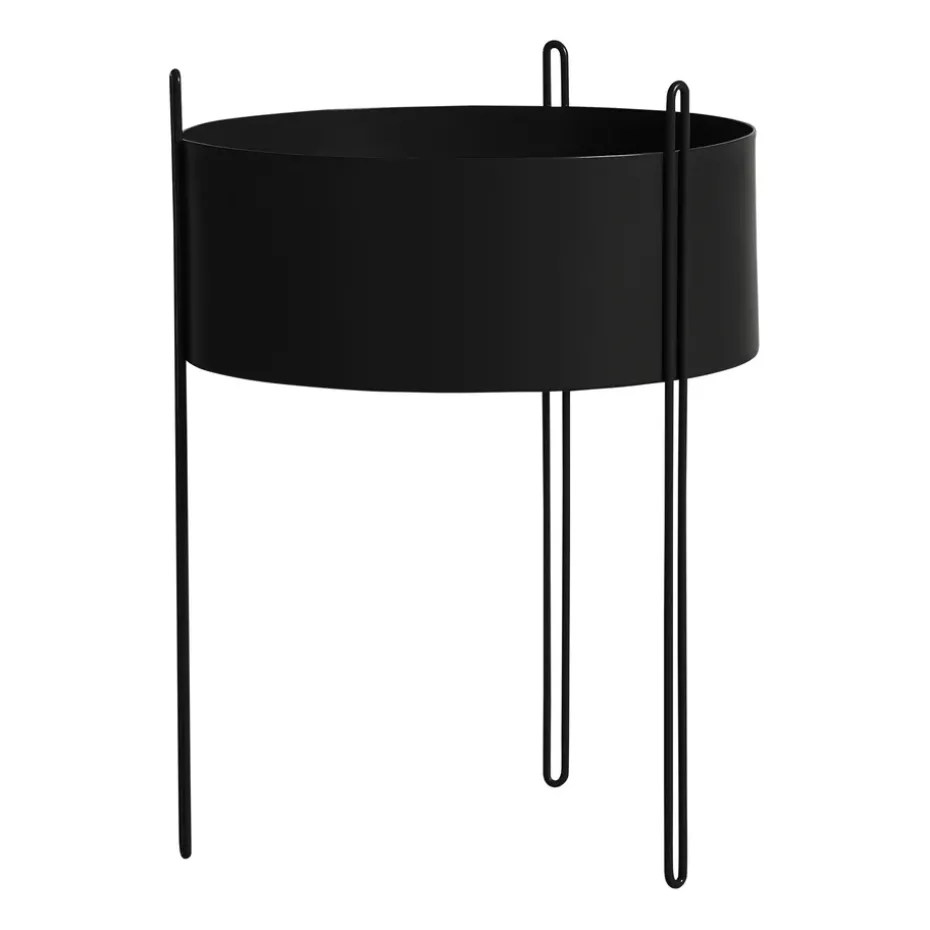 Cache-pot Pidestall large Ø40 cm, Noir