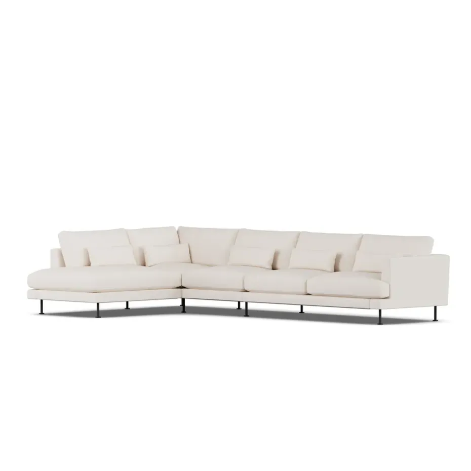 Canapé Bredhult, Caleido Beige 9600-acier noir, 4 places B2