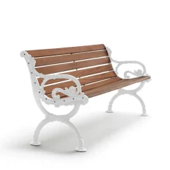 Canapé Byarum, Acajou, support blanc, 155 cm