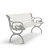 Canapé Byarum, Pin laqué blanc, support en aluminium brut, 155 cm
