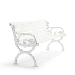 Canapé Byarum, Pin laqué blanc, pied blanc, 185 cm