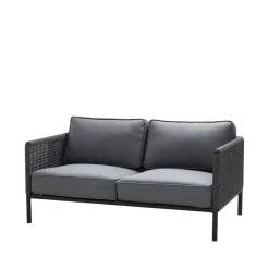 Canapé Encore 2 places, Cane-Line airtouch lava grey/ Dark grey