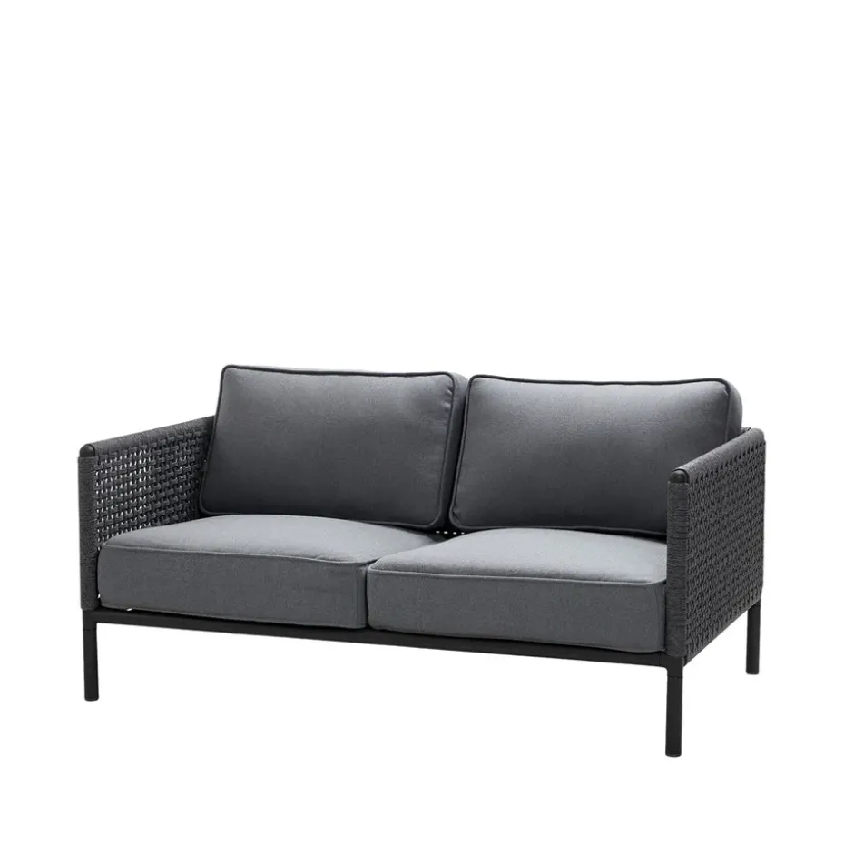 Canapé Encore 2 places, Cane-Line airtouch lava grey/ Dark grey