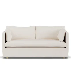 Canapé Linnevik, Caleido Beige 9600-chêne blanchi à l’huile, 2 places, avec jupe