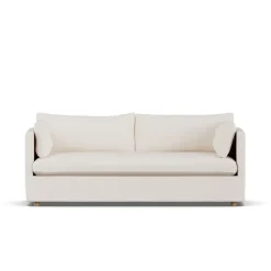 Canapé Linnevik, Caleido beige 9600-chêne blanchi à l’huile, 3 places, avec jupe