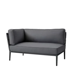 Canapé modulaire Conic, Cane-Line Airtouch gris, droite, incl. coussins