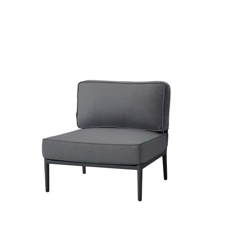 Canapé modulaire Conic, Cane-Line airtouch grey, simple, incl. coussins