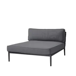 Canapé modulaire Conic, Cane-Line Airtouch grey, lit de jour, incl. coussins