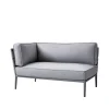 Canapé modulaire Conic, Cane-Line airtouch Light grey-droite-incl. coussins