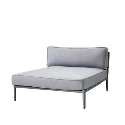 Canapé modulaire Conic, Lit de jour light grey, incl. coussins
