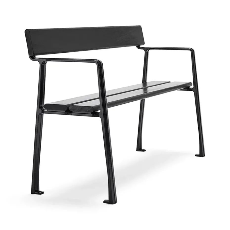 Canapé Piccolo, Lasure acajou noir, support noir