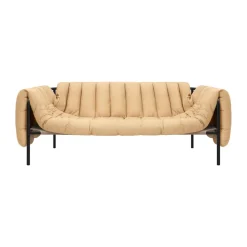 Canapé Puffy 2,5 places 205 cm, Sand leather-black grey