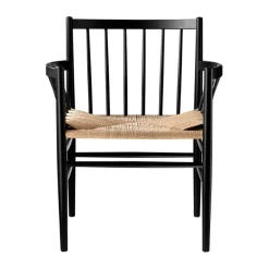 Chaise à accoudoirs J81, Nature-beech black painted