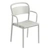 Chaise à accoudoirs Linear steel armchair, Grey (RAL 7044)