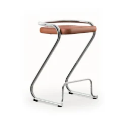 Chaise à accoudoirs X75-2, Cuir Elmo Nordic Cognac - base en chrome