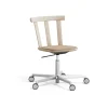 Chaise Alt sur pied pivotant avec assise rembourrée en chêne, Hallingdal 65-200 beige-vernis mat clair