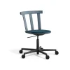 Chaise Alt sur pied pivotant avec assise rembourrée en bouleau, Vidar 4, 733 blue-orage 66