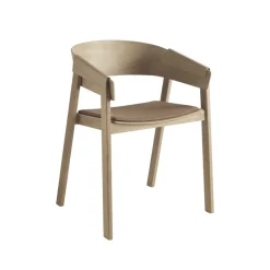 Chaise avec accoudoirs Cover assise revêtue de tissu, Remix 252-oak