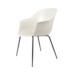 Chaise Bat, alabaster white, structure en acier noir
