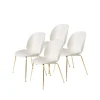 Chaise Beetle Lot de 4, Alabaster white-structure en laiton
