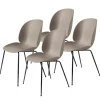 Chaise Beetle pieds noirs Lot de 4, New Beige