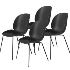 Chaise Beetle pieds noirs Lot de 4, Black