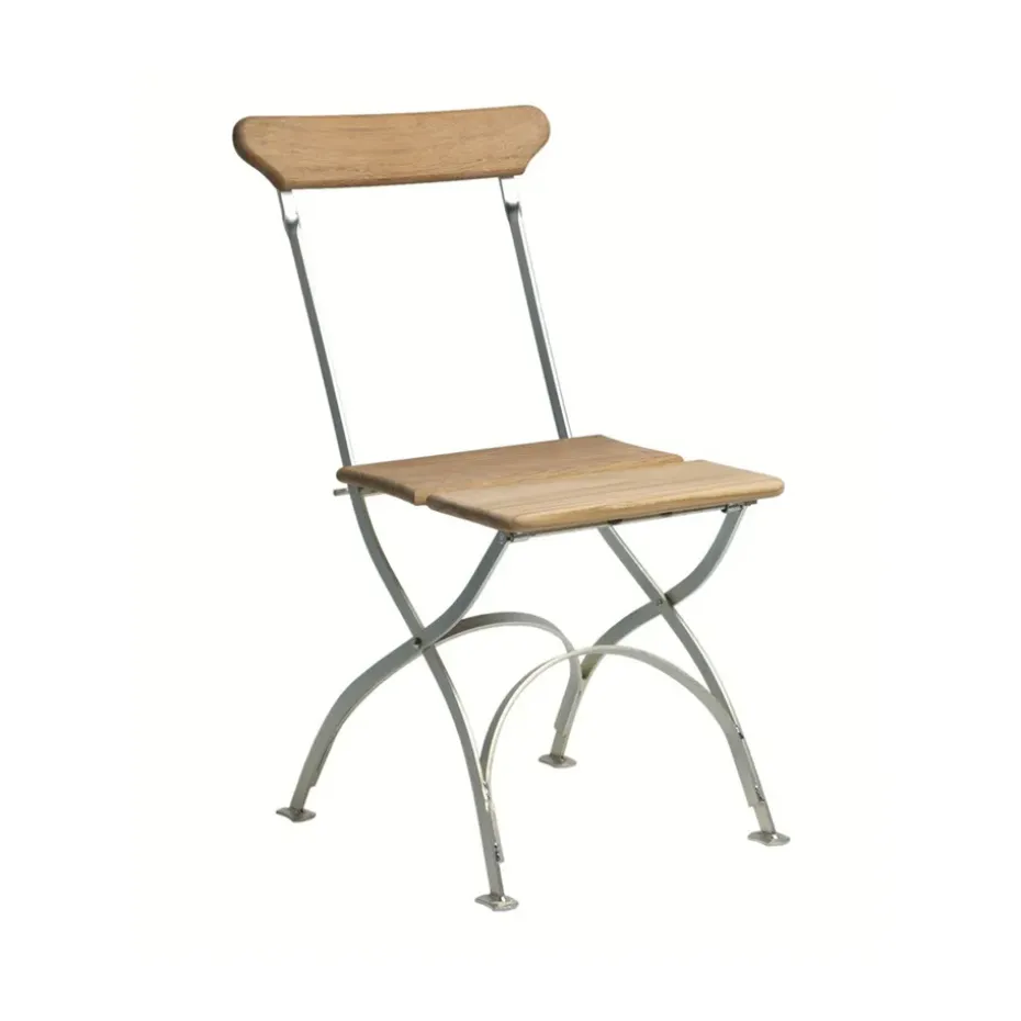 Chaise Brasserie, Teck-structure en acier avec galvanisation à chaud