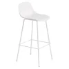 Chaise de bar Fiber Tube à dossier 75 cm, blanc