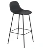 Chaise de bar Fiber Tube à dossier 75 cm, noir