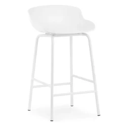 Chaise de bar Hyg pieds en métal 65 cm, Blanc