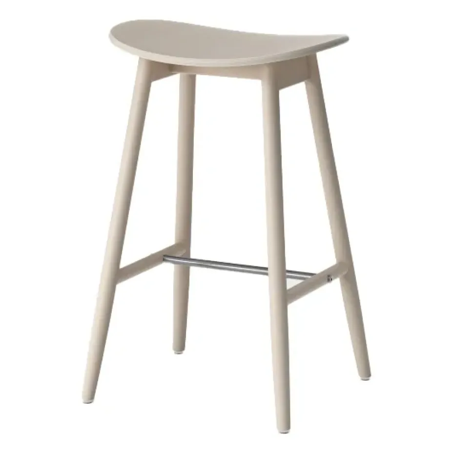 Chaise de bar Icha 65 cm, Chêne huilé blanc