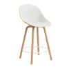 Chaise de bar Mat Bar Chair habillée sur le devant 65 cm, Hallingdal 110-hemp-beech-cream steel