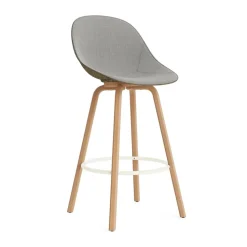 Chaise de bar Mat Bar Chair habillé sur le devant 75 cm, Remix 133-seaweed-beech-cream steel