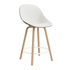 Chaise de bar Mat Bar Chair habillée sur le devant 65 cm, Hallingdal 110-seaweed-beech-cream steel