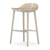 Chaise de bar Miss Holly H63 cm, Chêne laqué mat clair