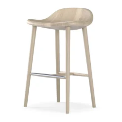 Chaise de bar Miss Holly H63 cm, Chêne laqué mat clair