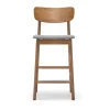 Chaise de bar Prima Vista, Marron/beige-chêne huilé