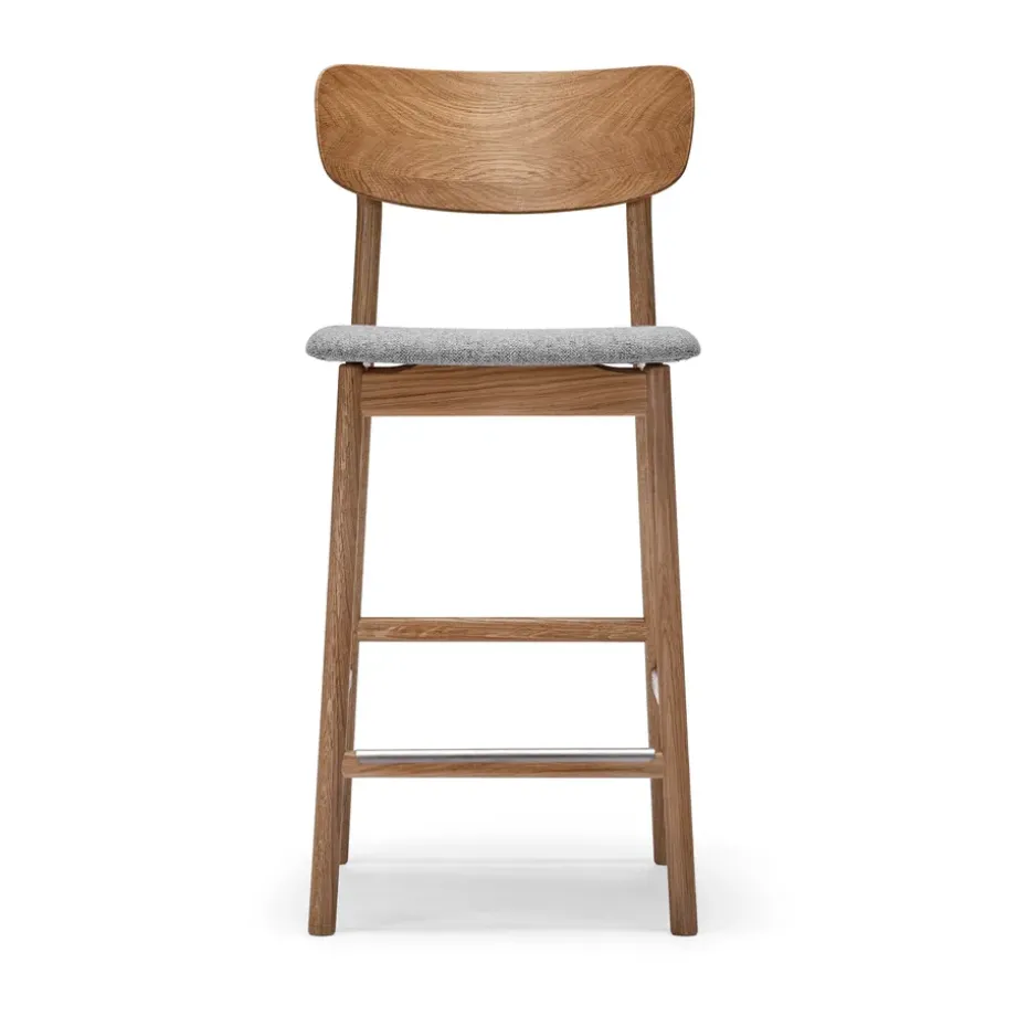 Chaise de bar Prima Vista, Marron/beige-chêne huilé