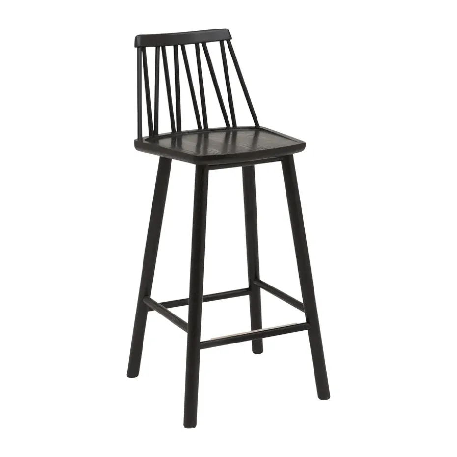 Chaise de bar ZigZag 63 cm, Lasuré noir
