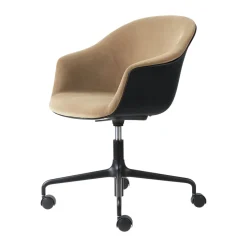 Chaise de bureau avant rembouré Bat Meeting Chair, Dandy gubi 905 dune-noir-noir