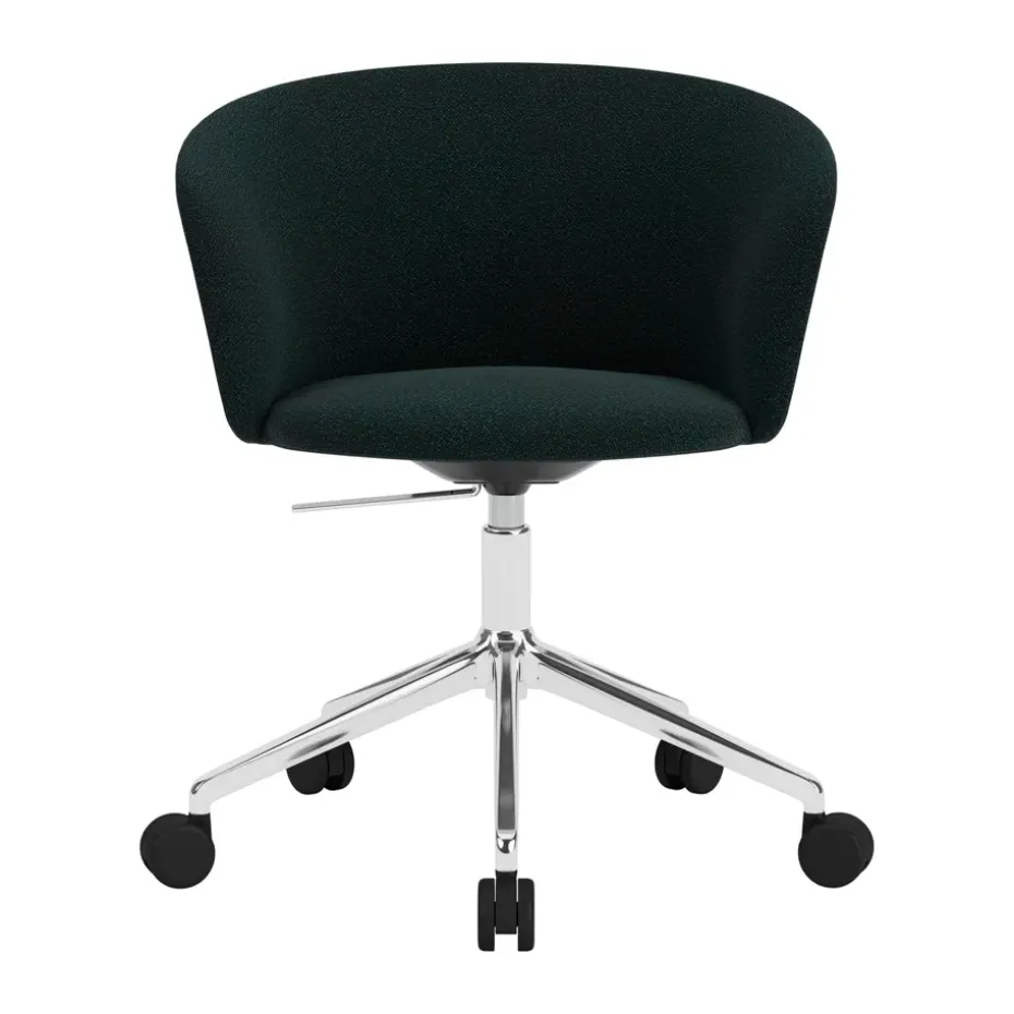 Chaise de bureau Kendo Swivel à 5 roulettes, Pine-polished aluminium