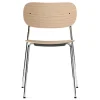 Chaise de table à manger Co pieds chromés, Chêne