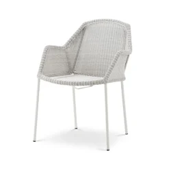 Chaise empilable Breeze weave, avec accoudoirs, White grey