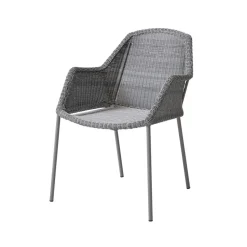 Chaise empilable Breeze weave, avec accoudoirs, Light grey