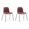 Chaise empilable en acier noir Form 52x79 cm, Rouge