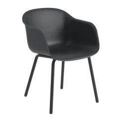 Chaise Fiber Outdoor avec pieds en acier, Anthracite black (plastic)