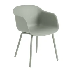 Chaise Fiber Outdoor avec pieds en acier, Dusty green