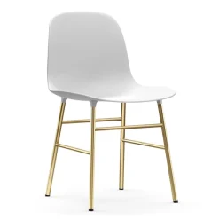 Chaise Form pieds en laiton, Blanc