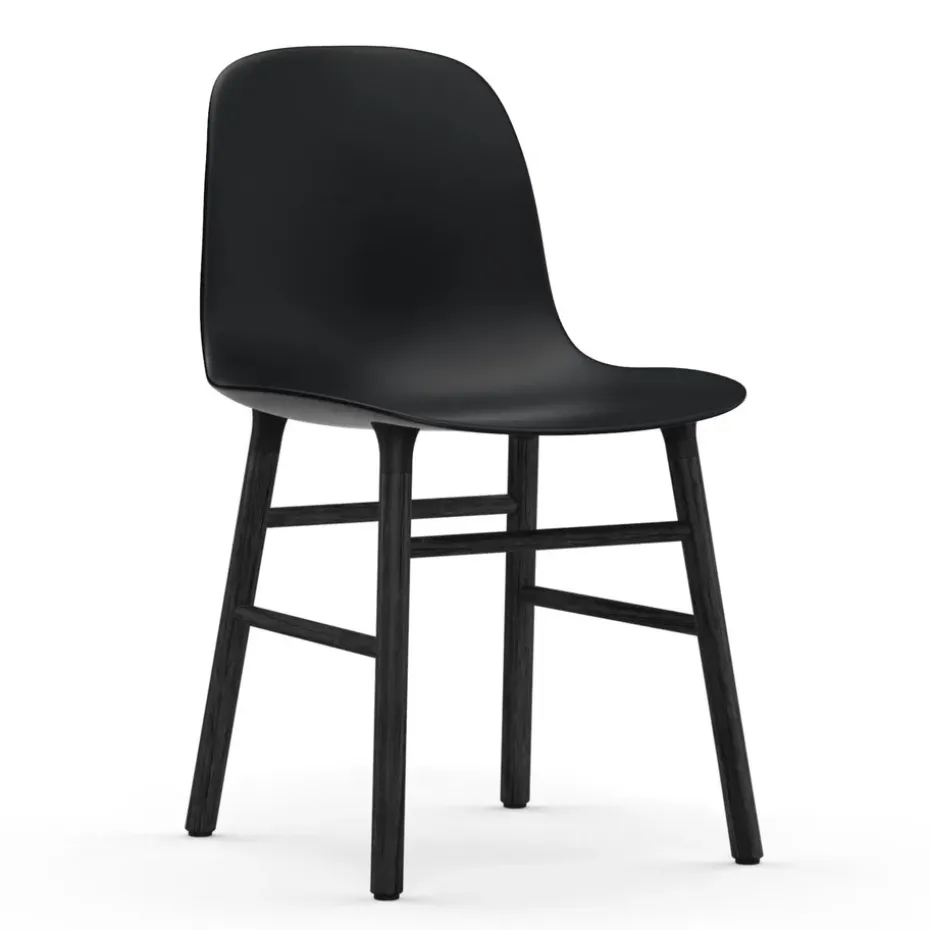 Chaise Form pieds noirs, Noir