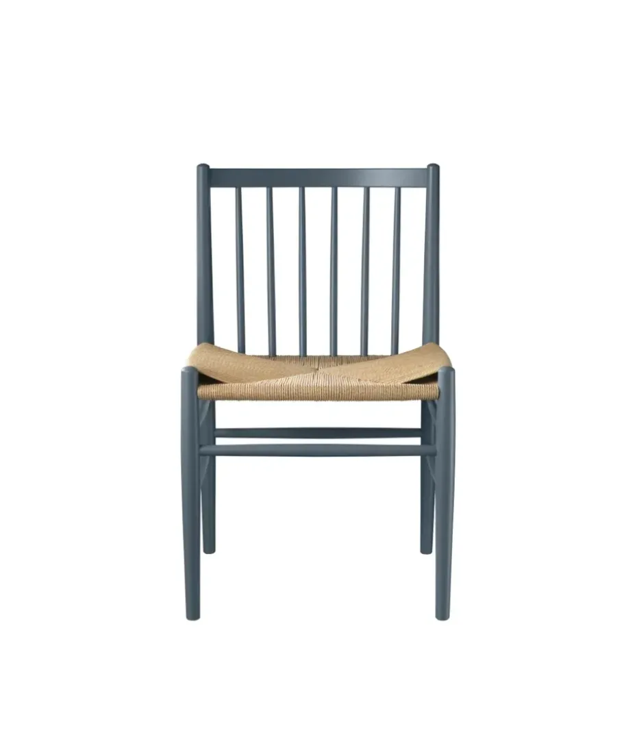 Chaise J80, Beech blue grey painted-nature